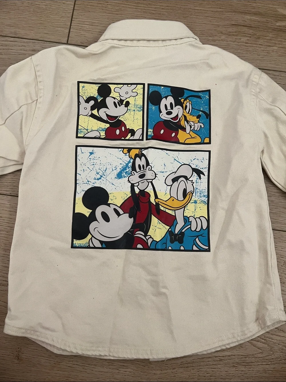 Disney Cream 'Best Pals' Button-Up Jean Jacket for Kids
